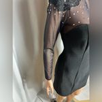 Tadashi Shoji Vintage Tadashi Little Black Dress Short Mesh Long Sleeves Cocktail Size M U.S.A Photo 2