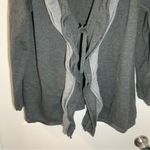 Daisy Fuentes  Grey Knit Ruffle Accent Cardigan size L Photo 3