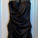 Hailey Logan  Black silk dress with mesh top and zipper back Photo 0