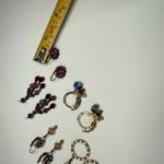 Rhinestone Pierced Earrings Lot Of 4 Some Dangle Drop 1 Signed NR Photo 4