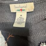 VTG Bechamel Black Christmas sweater cardigan Santa Claus embroidered full zip M Size M Photo 6