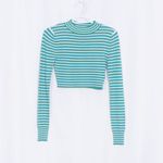 Silence + Noise ANTHROPOLOGIE  Striped Cropped Sweatshirt Size S Photo 2