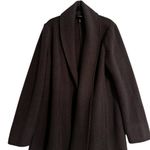 Eileen Fisher  Boiled Wool Coat Chocolate Brown Capsule Minimalist Size Small Photo 3