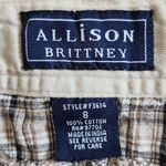Allison Brittney  Brown Plaid Pedal Pushers Size 8 Brown Plaid Retro Long Shorts Photo 5