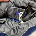 Hat Attack Faux Fur Clutch Blue Black New Photo 5