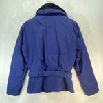 Vintage Nils Skiwear Jacket Faux Fur Collar Belted Padded Winter Coat Sz 10 flaw Blue Photo 13