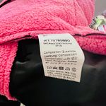 Boutique Black Leather Pink Sherpa Coat Photo 12