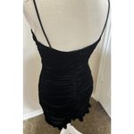 ZARA Black Velvet Dress Sz XS Ruched Mini Velour Cocktail Party Sleeveless Photo 4