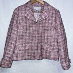 Sag Harbor VTG  Pink Tweed Blazer Women's 10 Petite Cropped Barbie Legally Blonde Photo 0