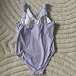 Kindred Bravely Ruffle Wrap One Piece Swimsuit Blue Stripe Maternity Nursing 1X Purple Size undefined Photo 3