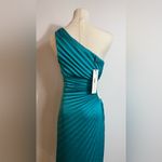NWT Delfi Collective Solie Long Cut Out One Shoulder Dress Teal Sz Small‎ $458 Green Photo 8