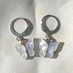 white butterfly charm earrings Multiple Photo 0