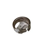 American Vintage Dark Romance Floral Size 9 Sterling Silver Plated Spoon Ring Photo 3