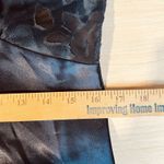 Adonna Womens VTG Satin M Long Nightgown Blue Floral Lace Rare Sexy Dress Goth Photo 6