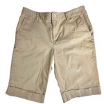 Ralph Lauren L-RL Lauren Active Ralph‎ Lauren Bermuda Shorts Women’s Off Beige Cuff Hem Sz 2 Photo 0