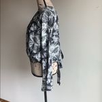 Melrose and Market  Floral Hatchback Bell Sleeve Black Blouse Size Small NWT Photo 6