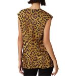 Adam Lippes  animal print asymmetric satin top, sleeveless, size 2 Photo 2