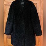 ZARA Soft Fleece Faux Fur Shearling Teddy Oversized One-Button Coat Jacket Sz XS Photo 5