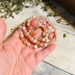 Flower Agate Bead Stretch Bracelet Pink Photo 3
