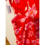 Old Navy NWT  Cutout MIDI‎  Dress Red Pink Floral, Short Sleeve, Button Front XL Photo 9