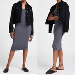 Universal Standard Foundation Cami Ribbed Slip Midi Dress: Slate Grey Photo 5