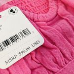 Free People NWT  Chloe Top in Aurora Pink Sz XS Sweetheart Neckline Smocked Back Photo 6