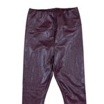 AQUA  S Burgundy Faux Leather Leggings High Waisted Stretch Moto Chic Pants Photo 1