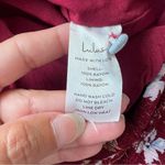 Lulus  Lovely Blooms Burgundy Floral Print Long Sleeve Babydoll Dress size xs Photo 11