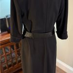 Donna Karan  New York Black Stretch Belted Wrap Midi Tailored Blazer Dress 10 Photo 11