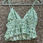 Sim & Sam Green and White Floral Top Photo 0