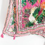 Nine West  Womens Boho Tassel Tropical Bird Floral Kimono Beach Swim Cover Up OS‎ Photo 2