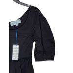 Tuckernuck Women Top Ribbed Nealy Corset Puff Sleeve Peplum Blouse Black XS NWT Photo 1