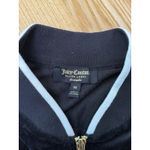 Juicy Couture Black Label Track Velour Ruched Sleeve Jacket Pitch Black Size M Photo 4