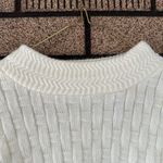 Vintage College Town White Acrylic Sweater | 80s Preppy Basketweave Knit Size M Size M Photo 3