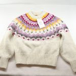 Sézane NWT CONSTANTIN JUMPER white Ecru Multicolor Italy sweater SZS bust37 SZ6 Photo 1