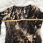 MILANO snake skin print pattern long sleeve Sheath dress brown/black size Large Photo 13