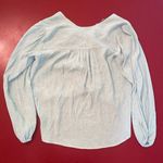 Free People  Blouse Womens XS pale Green Gauze Poet Top Boho Oversized Peasant Photo 10