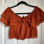 ZARA  ruffled crop top rust blouse Photo 1