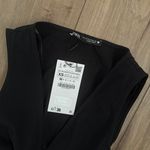 ZARA black vneck gabardine cut out midi dress Photo 4