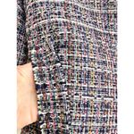 Bimba Y Lola Tweed Long Sleeve Asymmetrical Button Blazer Jacket Multi Women's M Blue Size M Photo 2