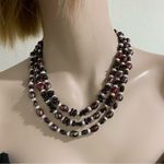 Triple Strand Garnet Crystal Pearl Lampwork Glass Beads Multi Photo 2