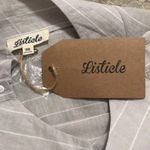 Listicle  boat neck button sleeve stripe top medium Photo 6