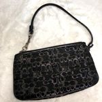 Coach Black Silver Canvas Wristlet Photo 1