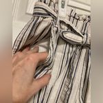 a.n.a  White Striped Linen Blend Women's Belted Paperbag Waist Shorts Photo 2