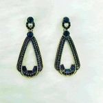 Water drop Retro Statement Earrings in Golden Blue Photo 0