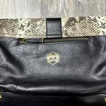 Fiona Kotur Muses Leather Fringe Snakeskin Crossbody Bag Black Photo 10