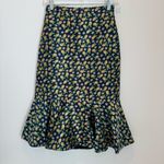 J.Crew  Lemon Print Trumpet Skirt Size 0 Photo 2
