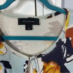 St. John Cardigan Knit Ribbed Floral Print Sz Large Old Money Country Club Luxury Photo 1