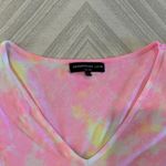 Generation Love  Neon Pink & Yellow Tie-Dye V-Neck Puffy Top - Size S Photo 1