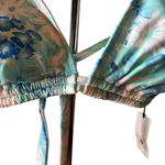 Shade & Shore  Women's Blue Floral Print Triangle Bikini Top - Size Large - NWT Photo 2